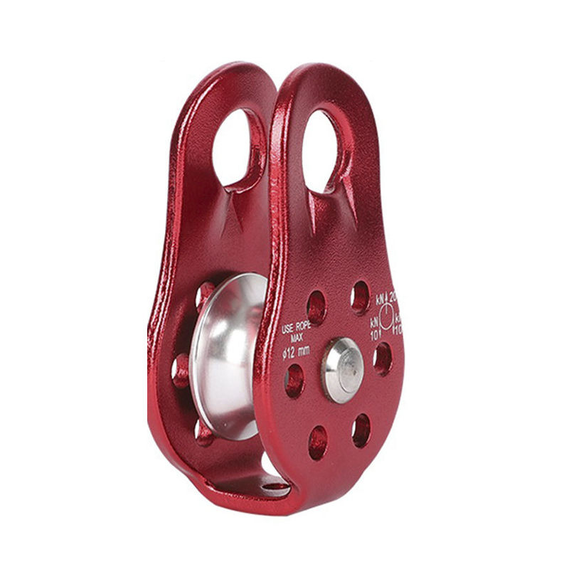 HT-DH-01 Polea pequeña de aluminio única para escalada en roca al aire libre Equipo de transporte transversal a gran altitud Producto de protección contra caídas de polea fija